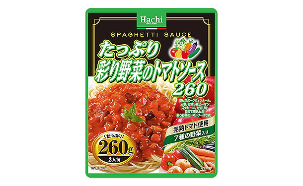 ハチ食品「たっぷり彩り野菜のトマトソース」260g - Image 2