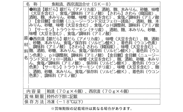 「魚粕漬・西京漬詰合せ（8個入）」 - Image 6