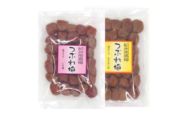 「紀州南高梅 つぶれ梅 Lサイズ しそ味・はちみつ味」各400g - Image 2