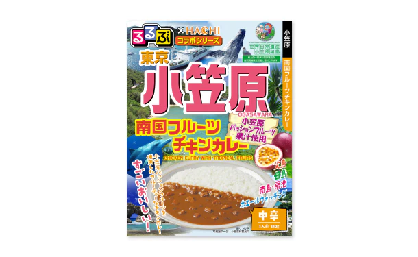 ハチ食品「るるぶ東京 小笠原 南国フルーツチキンカレー 中辛」180g - Image 2