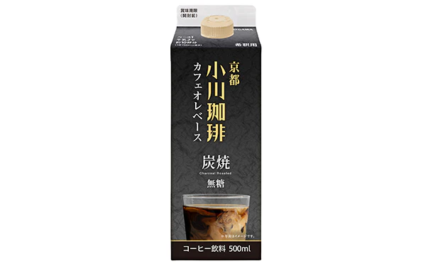 小川珈琲「炭焼珈琲カフェオレベース 無糖」500ml - Image 2