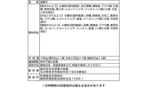 「かりんとうギフト　MKT-15R」3個入り - Image 4
