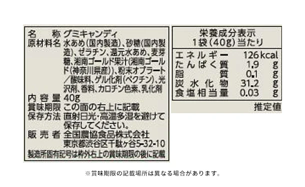 全農「神奈川県産湘南ゴールドグミ」40g - Image 4
