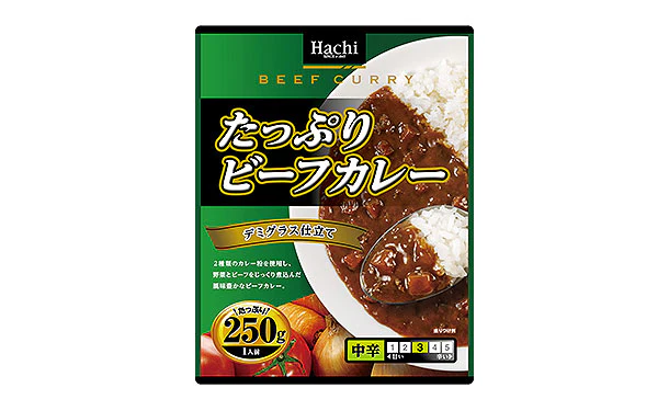 ハチ食品「たっぷりビーフカレー 中辛」250g - Image 2