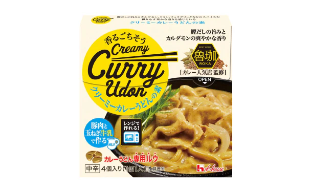 ハウス食品「香るごちそう クリーミーカレーうどんの素 中辛」4個入 - Image 2
