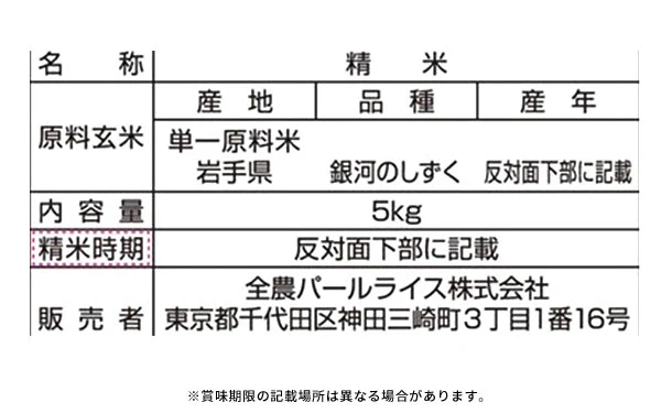 全農パールライス「岩手県産銀河のしずく」5kg - Image 3
