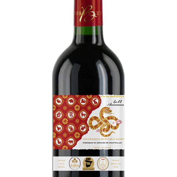 「2025年の干支ワイン！巳が描かれた自然派ボルドー レ・ドゥーザニモ」750ml - Image 2