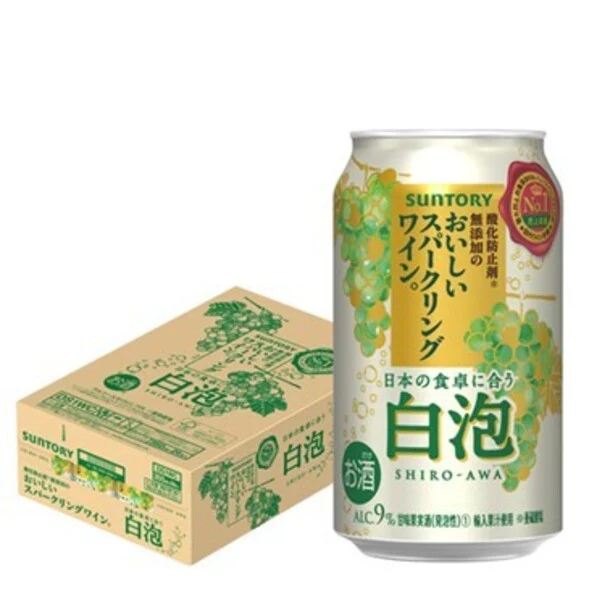 サントリー「酸化防止剤無添加のおいしいワイン 白泡」 350ml