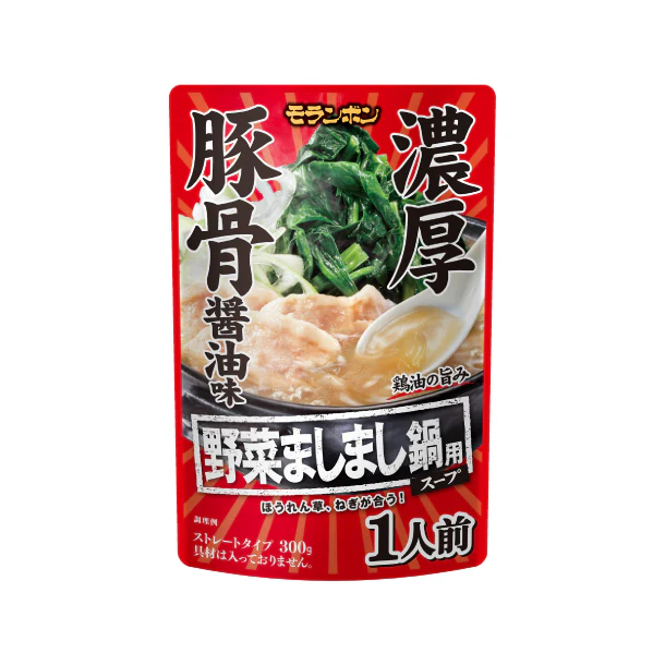 モランボン「野菜ましまし鍋用スープ 濃厚豚骨醤油味」300g - Image 3