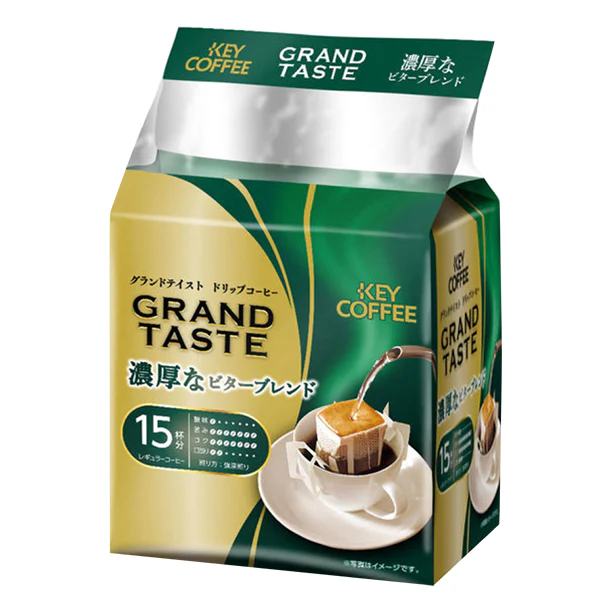 キーコーヒー「ドリップバッグ グランドテイスト 濃厚なビターブレンド（15杯分）」90g - Image 2