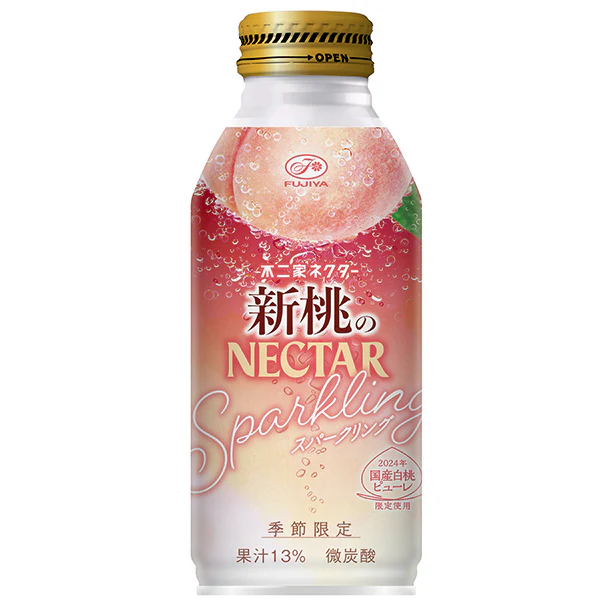 「不二家 新桃のネクター スパークリング」380ml - Image 2