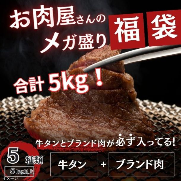 「お肉メガ盛り福袋 5種以上（牛タン・ブランド肉入り）」5kg - Image 3