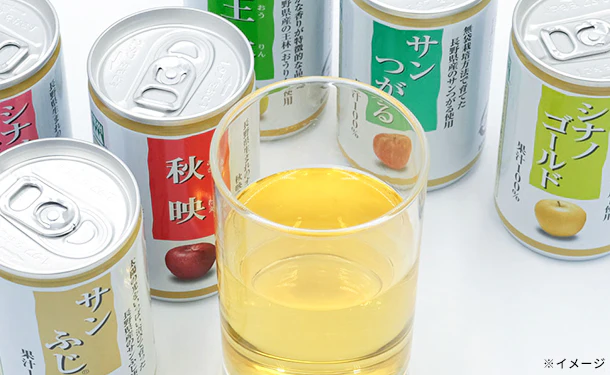 長野県産「ストレート果汁100％ りんごジュース6種飲み比べセット」160g×24本 - Image 2